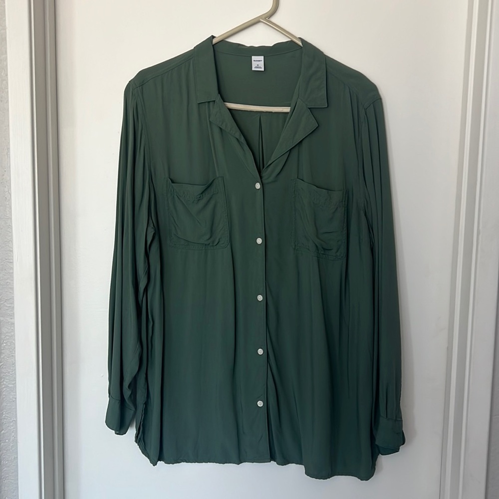 forest green slouchy blouse old navy